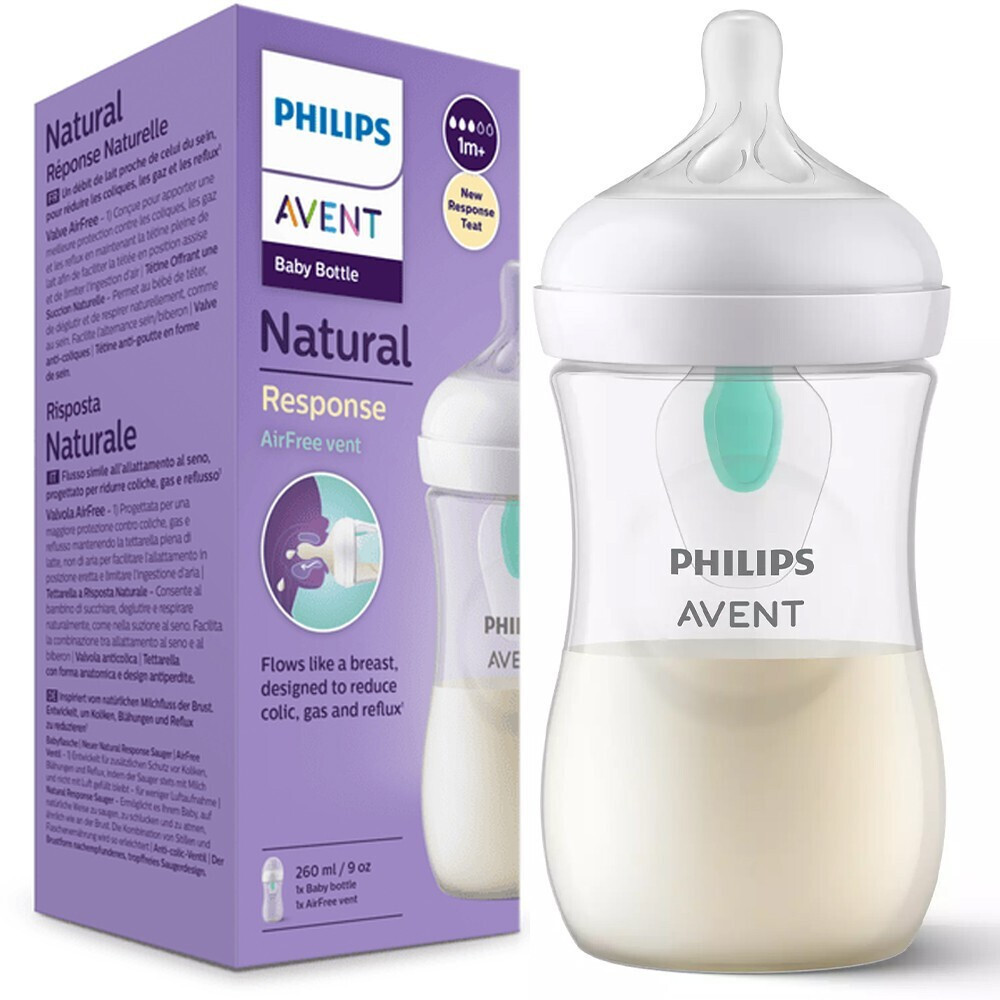 Φωτογραφία προϊόντος: AVENT Philips Πλαστικό Μπιμπερό Airfree Κατά των Κολικών με Θηλή Σιλικόνης 260ml