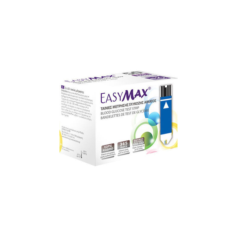 Φωτογραφία προϊόντος: Heremco Easymax 365 days Ταινίες Μέτρησης Σακχάρου 50τμχ