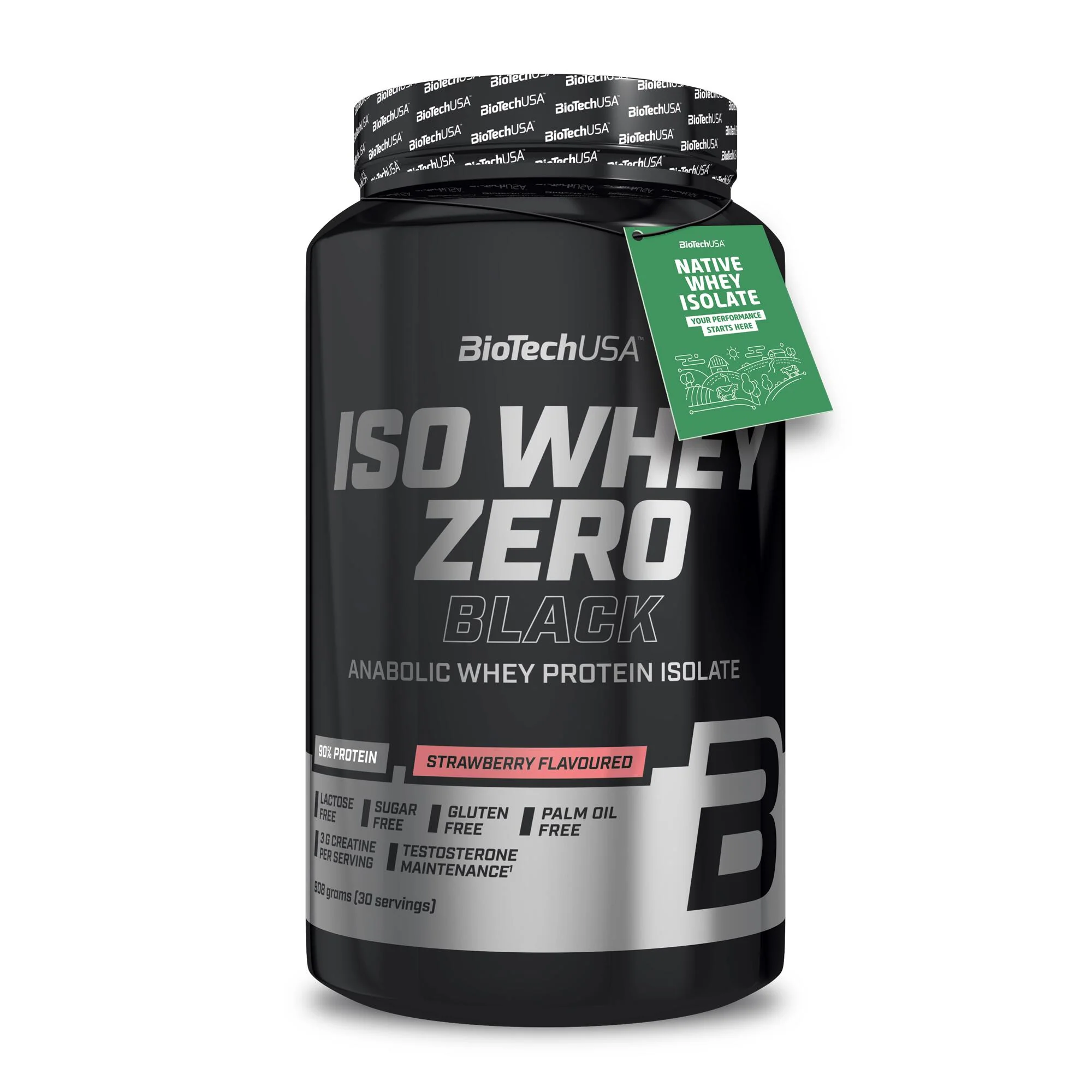 Φωτογραφία προϊόντος: BiotechUSA Biotech USA Iso Whey Zero Black Πρωτεΐνη Ορού Γάλακτος με Κρεατίνη Χωρίς Γλουτένη & Λακτόζη με Γεύση Φράουλα 908gr