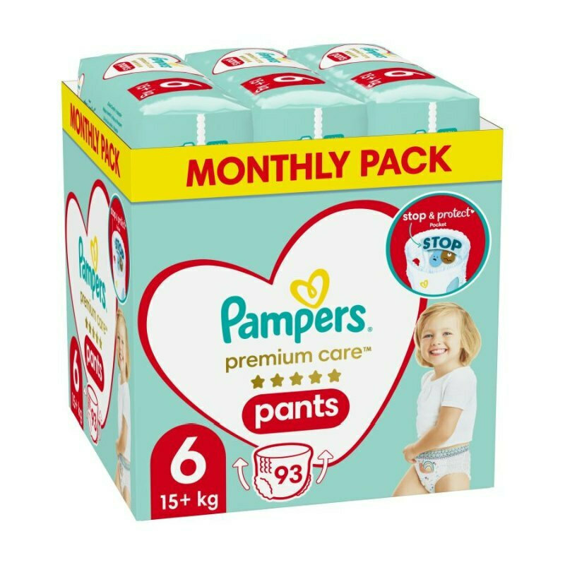Φωτογραφία προϊόντος: Pampers Πάνες Βρακάκι Premium Care Monthly Pack No. 6 για 13-19kg 93τμχ
