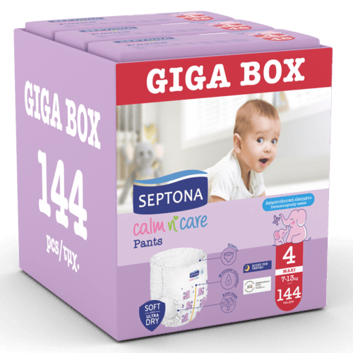 Φωτογραφία προϊόντος: Septona Πάνες Βρακάκι Calm n' Care No. 4 για 7-13kg 144τμχ