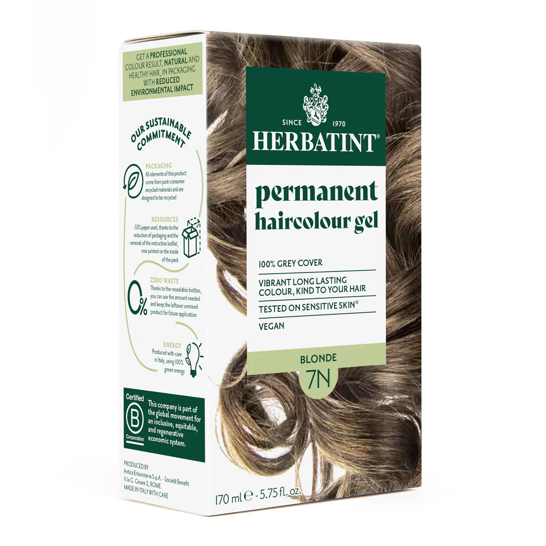 Φωτογραφία προϊόντος: Herbatint Permanent Gel Βαφή Μαλλιών Χωρίς Αμμωνία 7N Ξανθό 170ml