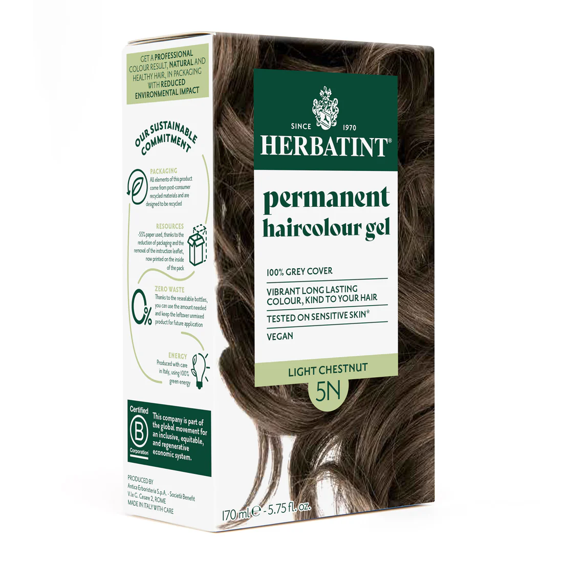 Φωτογραφία προϊόντος: Herbatint Permanent Gel Βαφή Μαλλιών Χωρίς Αμμωνία 5N Καστανό Ανοιχτό 170ml