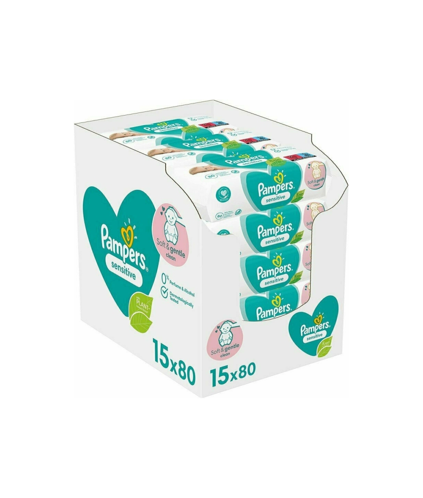 Φωτογραφία προϊόντος: Pampers Sensitive Μωρομάντηλα χωρίς Άρωμα 15x80τμχ