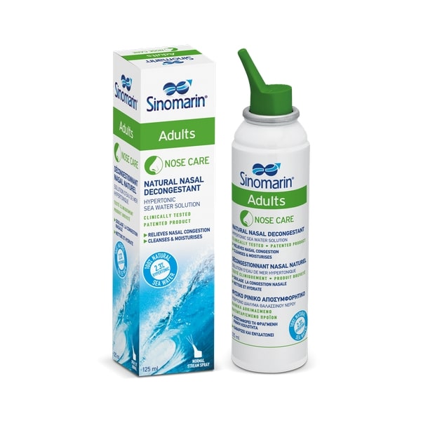 Φωτογραφία προϊόντος: Sinomarin Adults Nose Care Ρινικό Σπρέι με Θαλασσινό Νερό για Όλη την Οικογένεια από 6 Ετών 125ml