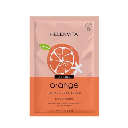 Φωτογραφία προϊόντος: Helenvita Scrub Προσώπου με Κόκκους Ζάχαρης & Εκχύλισμα Πορτοκαλιού για Ήπια Απολέπιση 10mL