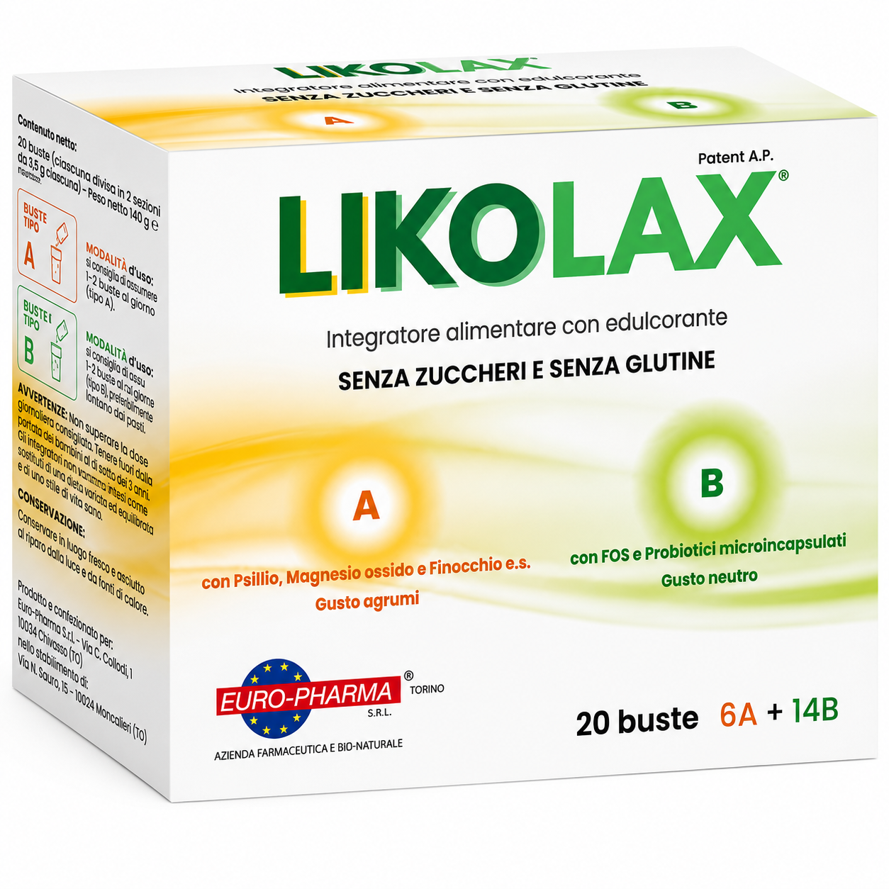 Φωτογραφία προϊόντος: Bionat Likolax A & B 20 Φακελίσκοι