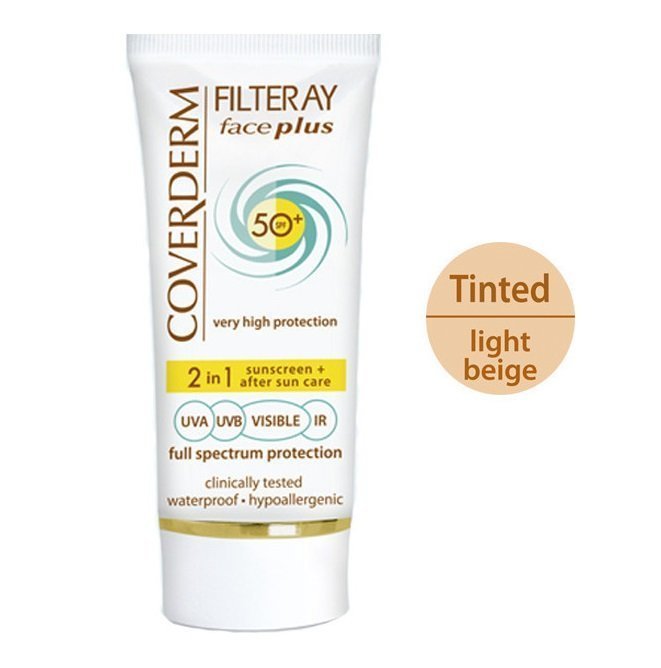 Φωτογραφία προϊόντος: Coverderm 2in1 Face Plus SPF50+ Αντηλιακή Κρέμα Προσώπου & After Sun με Χρώμα 50ml - Ανοιχτή Απόχρωση - Κανονικό Δέρμα