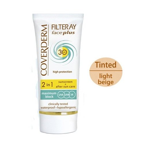 Φωτογραφία προϊόντος: Coverderm 2in1 Face Plus SPF30 Αντηλιακή Κρέμα Προσώπου & After Sun με Χρώμα 50ml - Ανοιχτή Απόχρωση - Κανονικό Δέρμα
