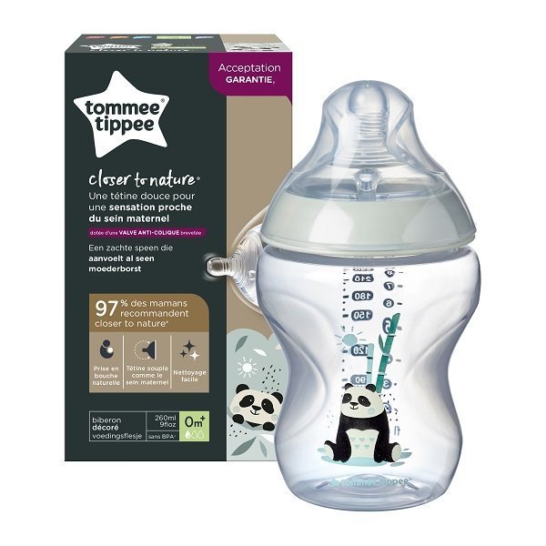 Φωτογραφία προϊόντος: Tommee Tippee Closer to Nature Baby Bottle (0m+) - Pip the Panda 260ml