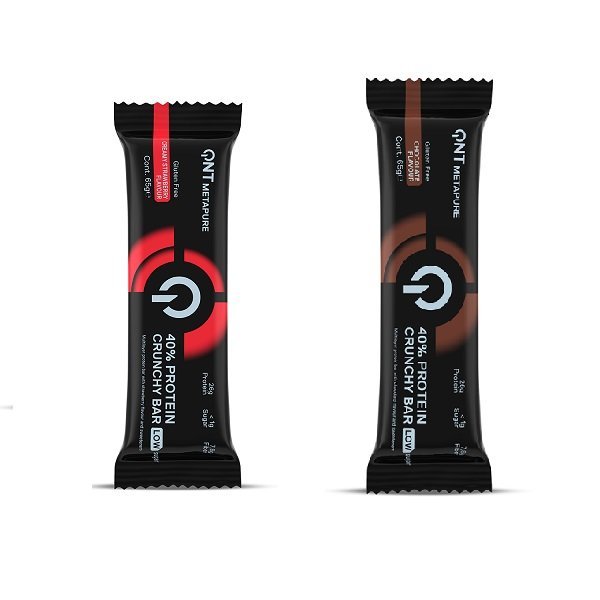 Φωτογραφία προϊόντος: QNT 40% Protein Crunchy Bar, Μπάρα Πρωτεΐνης 65g - Φράουλα