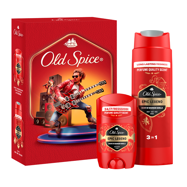 Φωτογραφία προϊόντος: Old Spice Xmas Promo Music Epic Legend Αποσμητικό Στίκ 50ml & Αφρόλουτρο & Σαμπουάν 250ml