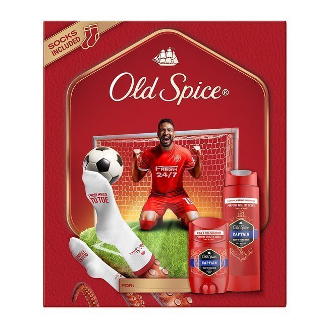 Φωτογραφία προϊόντος: Old Spice Footballer Σετ Δώρου Για Άνδρες Με Captain Αποσμητικό Στικ, Αφρόλουτρο & Κάλτσες