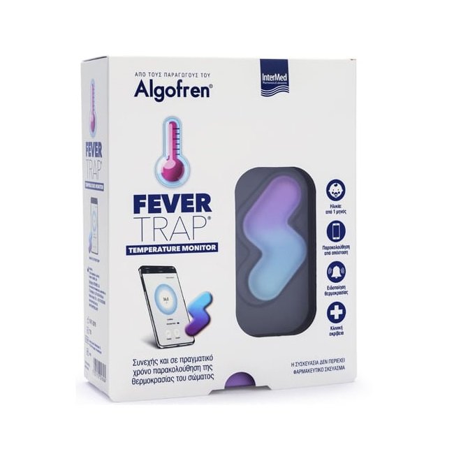 Φωτογραφία προϊόντος: Intermed Fever Trap Temperature Monitor Θερμόμετρο Συνεχούς Παρακολούθησης Επαναφορτιζόμενο Patch 1τμχ