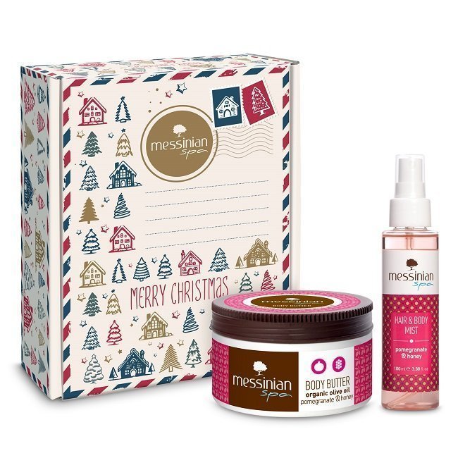 Φωτογραφία προϊόντος: Messinian Spa Promo Xmas Box Pomegranate & Honey Body Butter Βούτυρο Σώματος 250ml & Σπρέι Μαλλιών και Σώματος 100ml