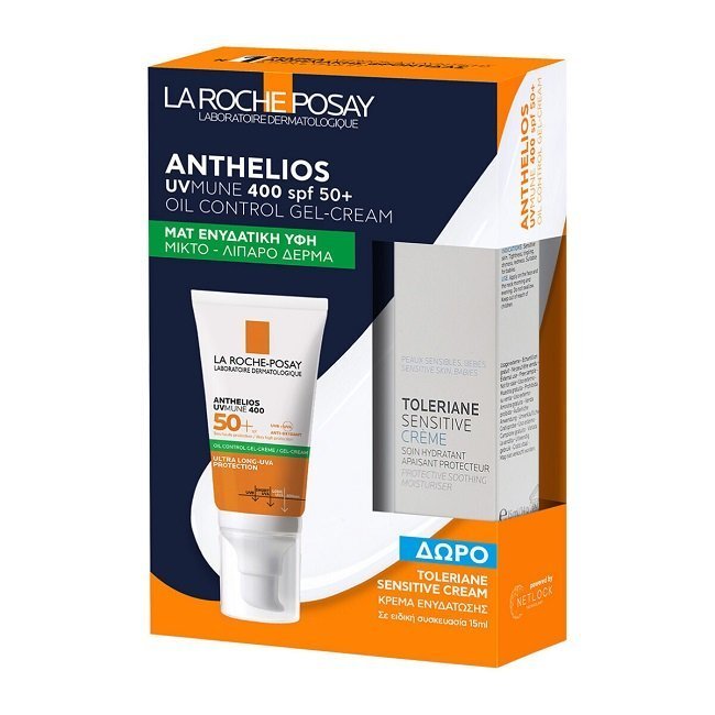 Φωτογραφία προϊόντος: La Roche Posay PR Anthelios Uvmune 400 Oil Control Gel Cream SPF50+ 50ml & ΔΩΡΟ Ενυδατική Κρέμα Toleriane Sensitive 15ml