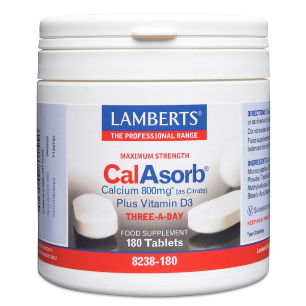Φωτογραφία προϊόντος: Lamberts CalAsorb Ασβέστιο 800mg & Βιταμίνη D3 180 Ταμπλέτες