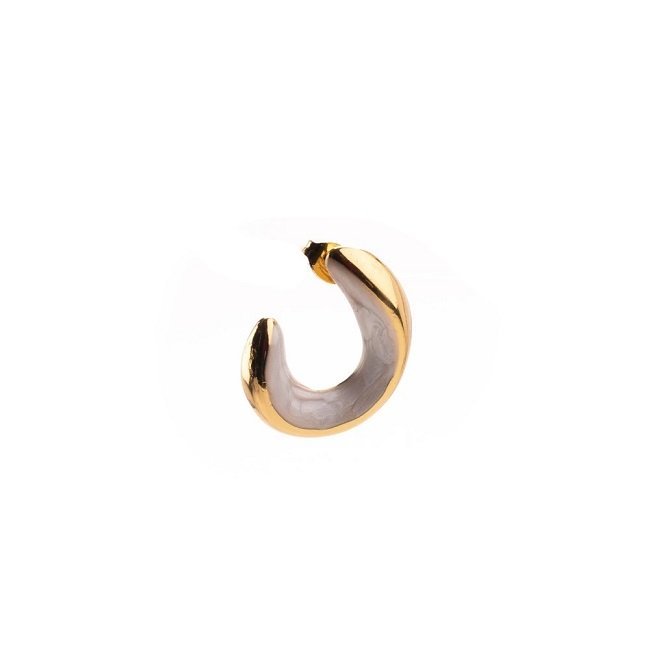 Φωτογραφία προϊόντος: Borghetti Pharma Art 1194 Σκουλαρίκια Gold Half Moon Glitter & Pearl Effect Λευκό 1 ζευγάρι