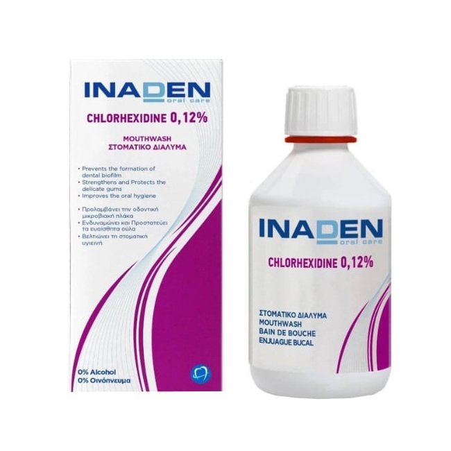 Φωτογραφία προϊόντος: Inaden Chlorhexidine 0.12% Mouthwash Στοματικό Διάλυμα με Χλωρεξιδίνη 250ml