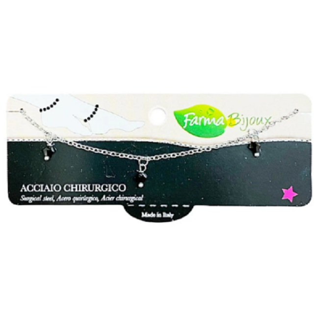 Φωτογραφία προϊόντος: Farma Bijoux Βραχιόλι Ποδιού με Μαύρα Πετράδια 1 τμχ
