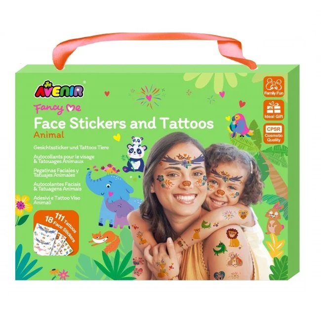 Φωτογραφία προϊόντος: Avenir Face Stickers & Tattoos – Animal, 1σετ