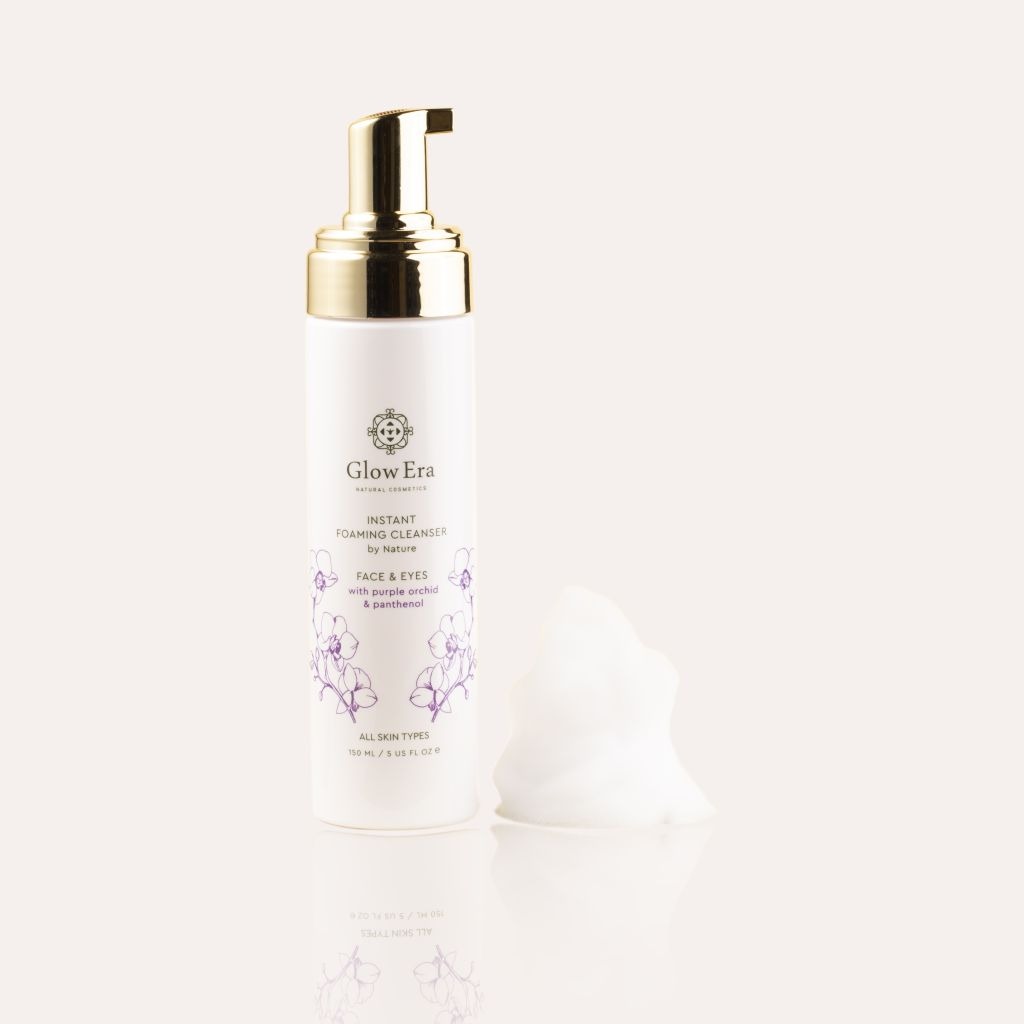Φωτογραφία προϊόντος: Glow Era Instant Foaming Cleanser Πρόσωπο και Μάτια με Μωβ Ορχιδέα, φυσική σύνθεση 150ml