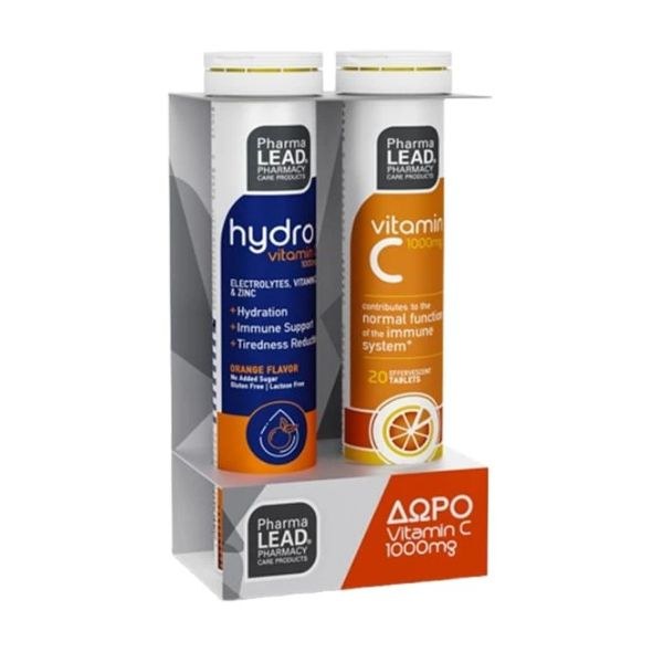 Φωτογραφία προϊόντος: PharmaLead Hydro Vitamin C 1000 mg 20 αναβράζοντα δισκία + Δώρο Vitamin C 1000 mg 20 αναβράζοντα δισκία