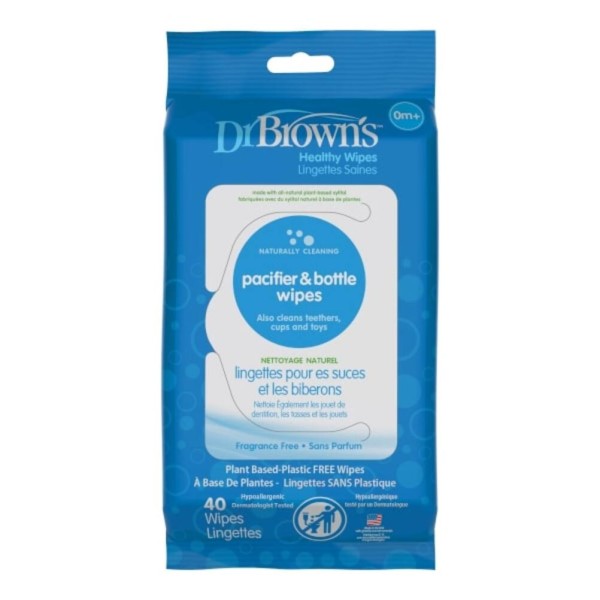 Φωτογραφία προϊόντος: Dr Browns Dr. Brown s Μαντηλάκια Καθαρισμού Πιπίλας και Θηλών 40τμχ