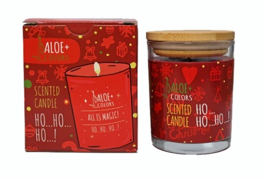 Φωτογραφία προϊόντος: ALOE PLUS COLORS Aloe+ Colors Ho...Ho...Ho...! Αρωματικό Κερί Σόγιας σε Βάζο 150gr