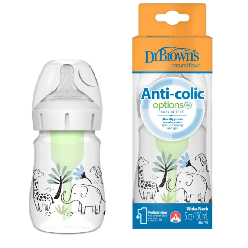 Φωτογραφία προϊόντος: Dr Browns Dr. Browns Anti-Colic Options+ Plastic Baby Bottle Wide Elephant 150Ml