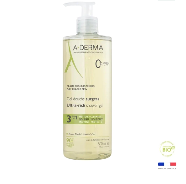 Φωτογραφία προϊόντος: A Derma A-Derma The Essentials Εξαιρετικά Πλούσιο Τζελ Καθαρισμού Για Το Ξηρό Δέρμα, 500Ml