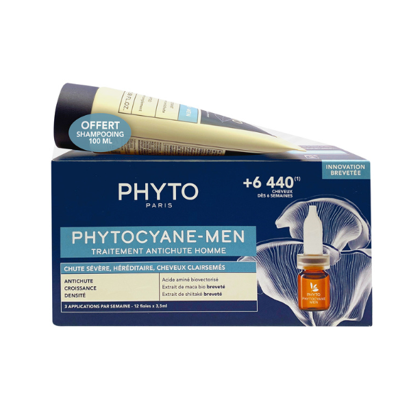 Φωτογραφία προϊόντος: Phyto Phytocyane Promo Anti-Hair Loss Treatment for Men Αγωγή Τριχόπτωσης για Άνδρες, 12amp x 3.5ml +amp; Δώρο Αναζωογονητικό Σαμπουάν, 100ml, 1σετ