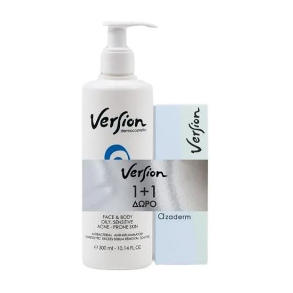 Φωτογραφία προϊόντος: Version Azaderm Cleanser 300 ml + Δώρο Version Azaderm Cream 30 ml