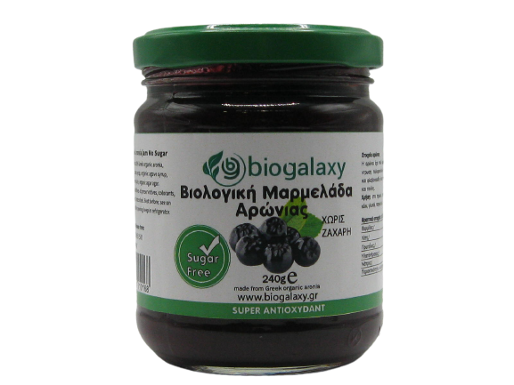Φωτογραφία προϊόντος: BIOGALAXY Μαρμελάδα Αρώνιας Χωρίς Ζάχαρη Βιολογική 240γ