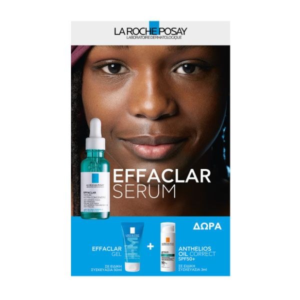 Φωτογραφία προϊόντος: La Roche Posay Effaclar Serum 30 ml + Δώρο Effaclar M Purifying Foaming Gel 50 ml + Anthelios Oil Correct SPF50+ 3 ml