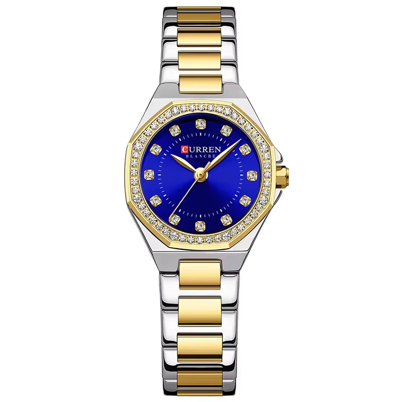 Φωτογραφία προϊόντος: Curren 9100 Silver Gold Blue Γυναικείο Ρολόι