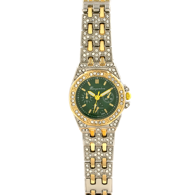 Φωτογραφία προϊόντος: Vintage Ρολόι Γυναικείο Awear Krystal Silver Gold Green