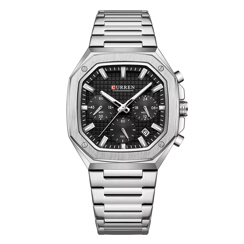Φωτογραφία προϊόντος: Curren 8459 Silver Black Ανδρικό Ρολόι με Μπρασελέ
