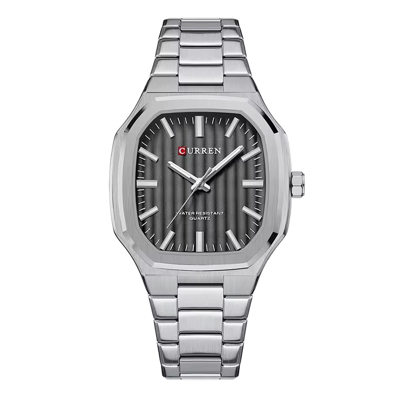 Φωτογραφία προϊόντος: Curren 8458 Silver Black Ανδρικό Ρολόι με Μπρασελέ