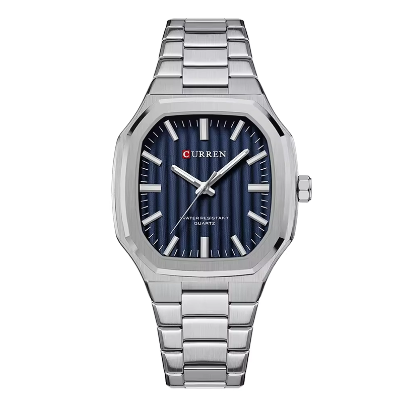 Φωτογραφία προϊόντος: Curren 8458 Silver Blue Ανδρικό Ρολόι με Μπρασελέ