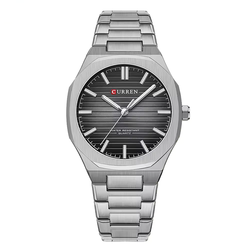 Φωτογραφία προϊόντος: Curren 8456 Silver Black Ανδρικό Ρολόι με Μπρασελέ
