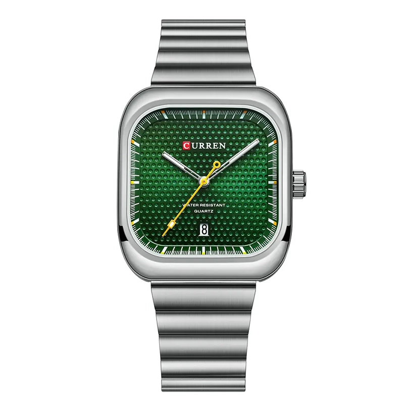 Φωτογραφία προϊόντος: Curren 8460 Silver Green Ανδρικό Ρολόι με Μπρασελέ