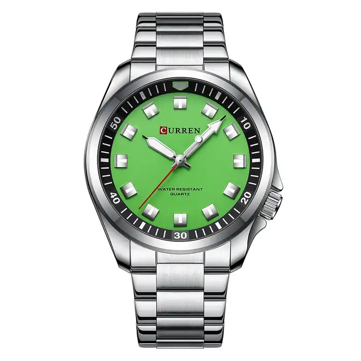 Φωτογραφία προϊόντος: Curren 8451 Silver Green Ανδρικό Ρολόι με Μπρασελέ