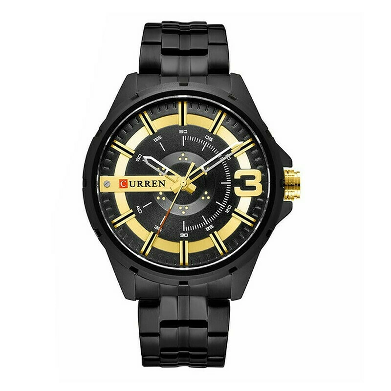 Φωτογραφία προϊόντος: Curren 8333 Black Gold Ανδρικό Ρολόι με Μπρασελέ