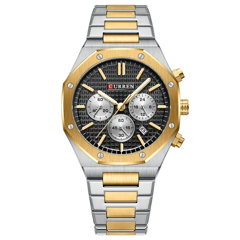 Φωτογραφία προϊόντος: Curren 8440 Silver Gold Black Ανδρικό Ρολόι με Μπρασελέ