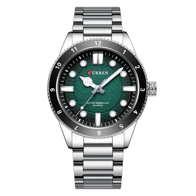 Φωτογραφία προϊόντος: Curren 8450 Silver Green Ανδρικό Ρολόι Με Μπρασελέ