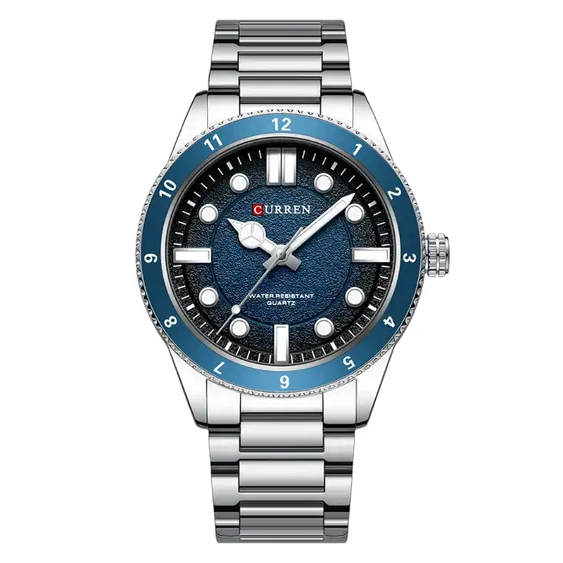Φωτογραφία προϊόντος: Curren 8450 Silver Blue Ανδρικό Ρολόι Με Μπρασελέ