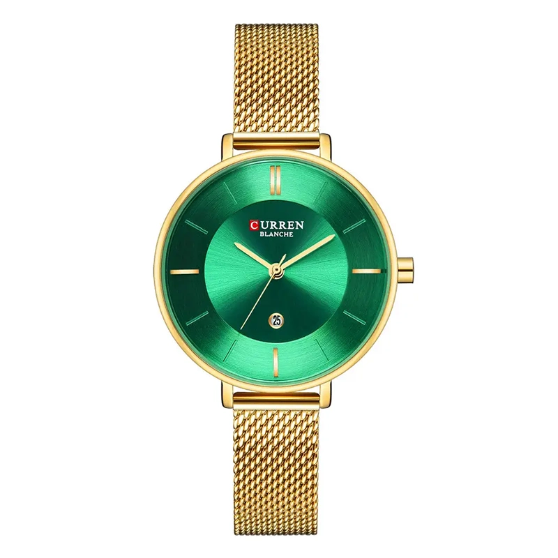 Φωτογραφία προϊόντος: Curren 9037 Gold Green Γυναικείο Ρολόι με Mπρασελέ