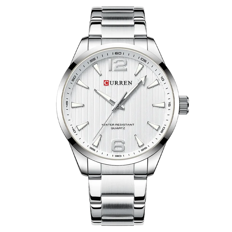 Φωτογραφία προϊόντος: Curren 8434 Silver White Ανδρικό Ρολόι Με Μπρασελέ