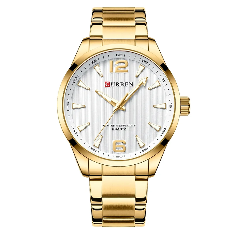 Φωτογραφία προϊόντος: Curren 8434 Gold White Ανδρικό Ρολόι Με Μπρασελέ